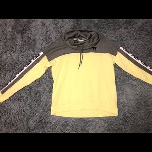 Yellow & grey turtleneck sweater